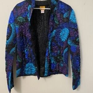 Ruby Rd. Blue and Purple Textured Blazer